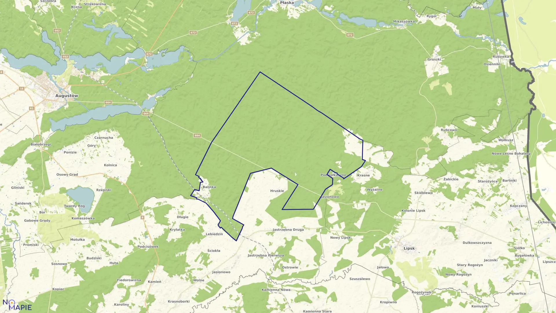 Mapa obrębu BALINKA w gminie Sztabin