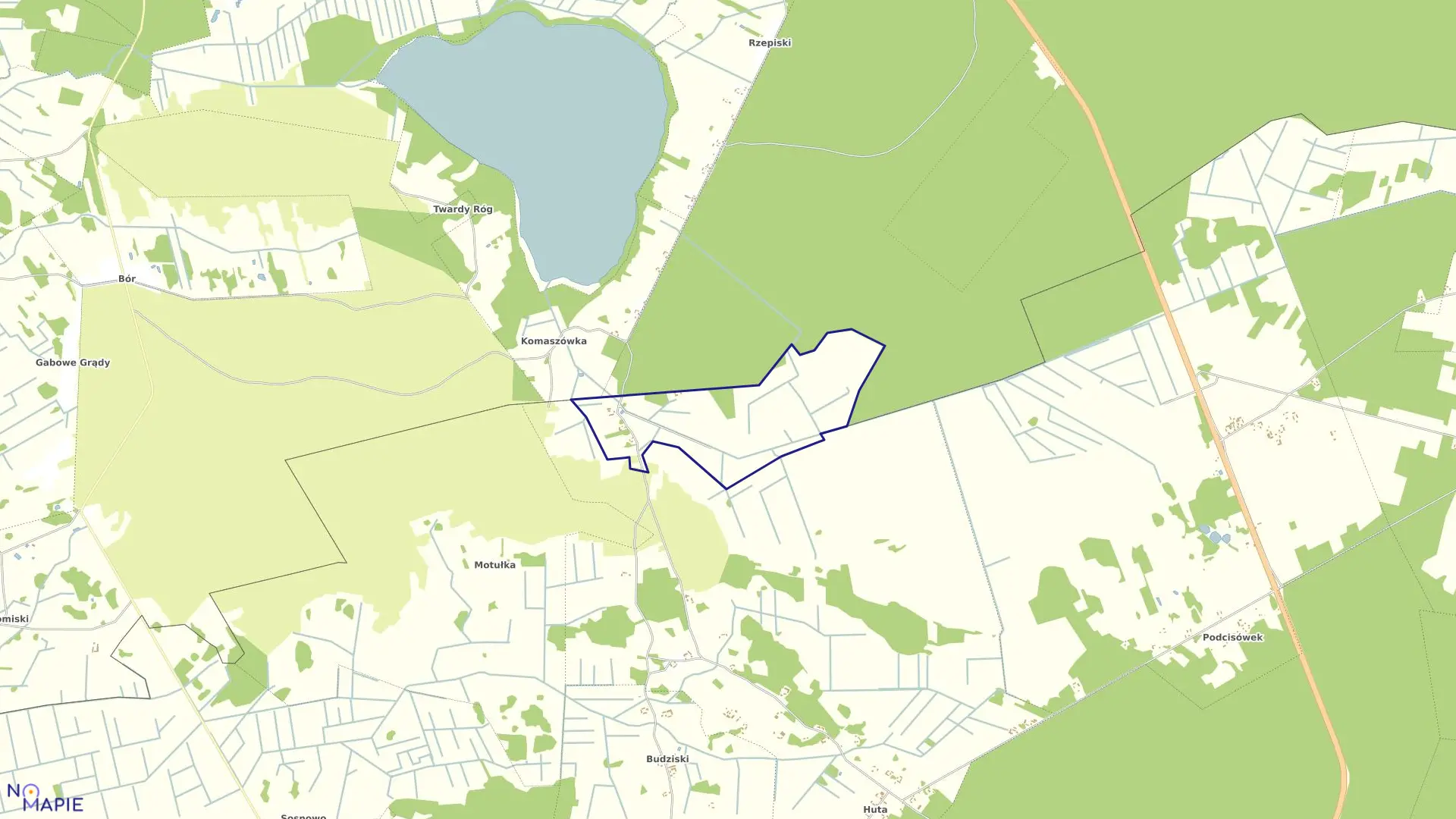 Mapa obrębu CHOMASZEWO w gminie Sztabin