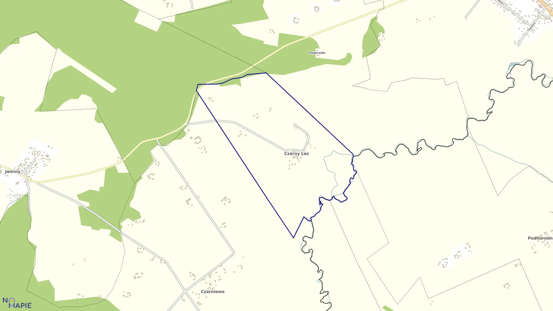 Mapa obrębu CZARNY LAS w gminie Sztabin