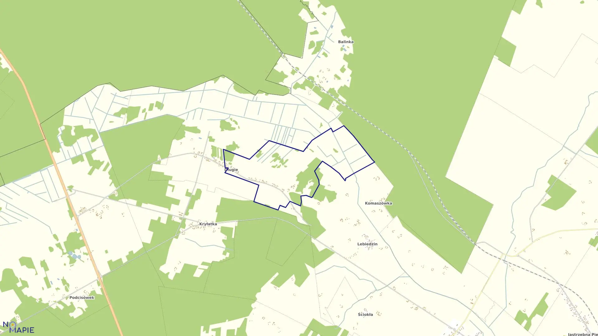 Mapa obrębu DŁUŻAŃSKI LAS w gminie Sztabin