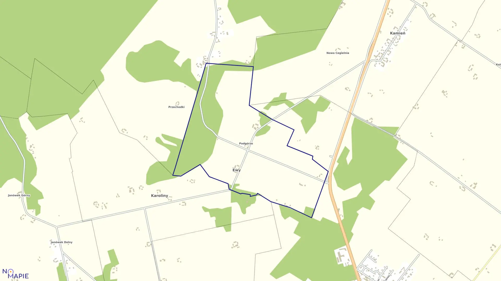Mapa obrębu EWY w gminie Sztabin