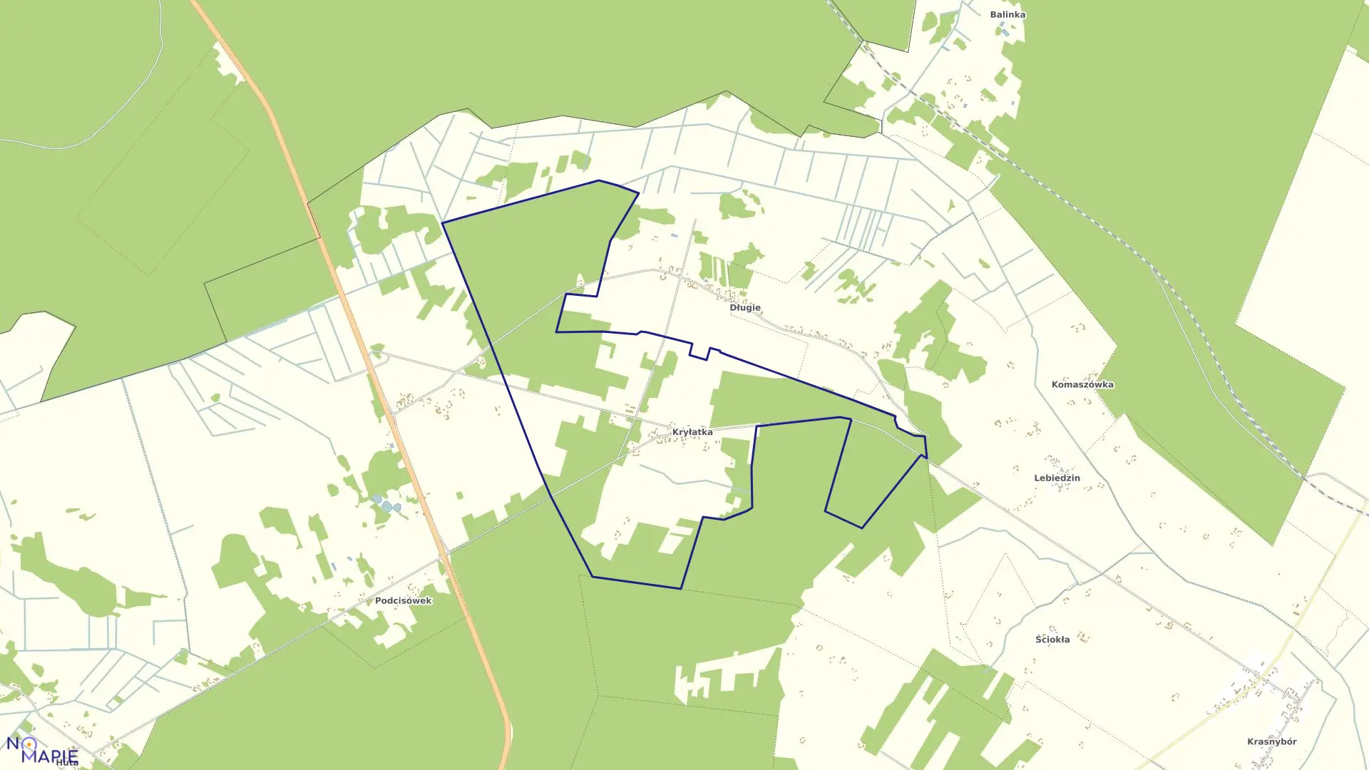 Mapa obrębu KRYŁATKA w gminie Sztabin