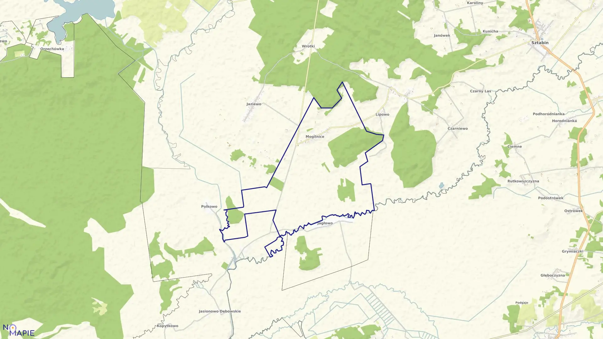 Mapa obrębu MOGILNICE w gminie Sztabin